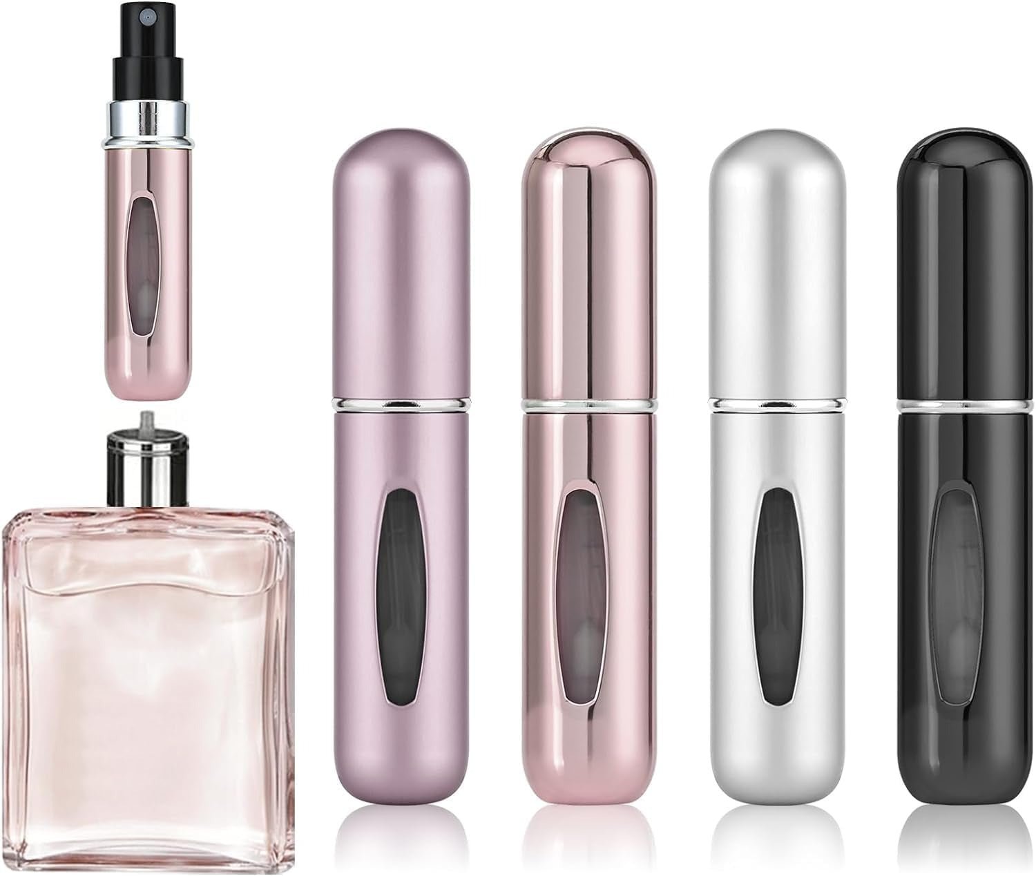 4PCS Travel Perfume Atomiser Refillable, Small Portable Empty Spray Bottle, Perfume Portable Empty Cologne Refill Pump Dispenser for Outdoor Travel Business