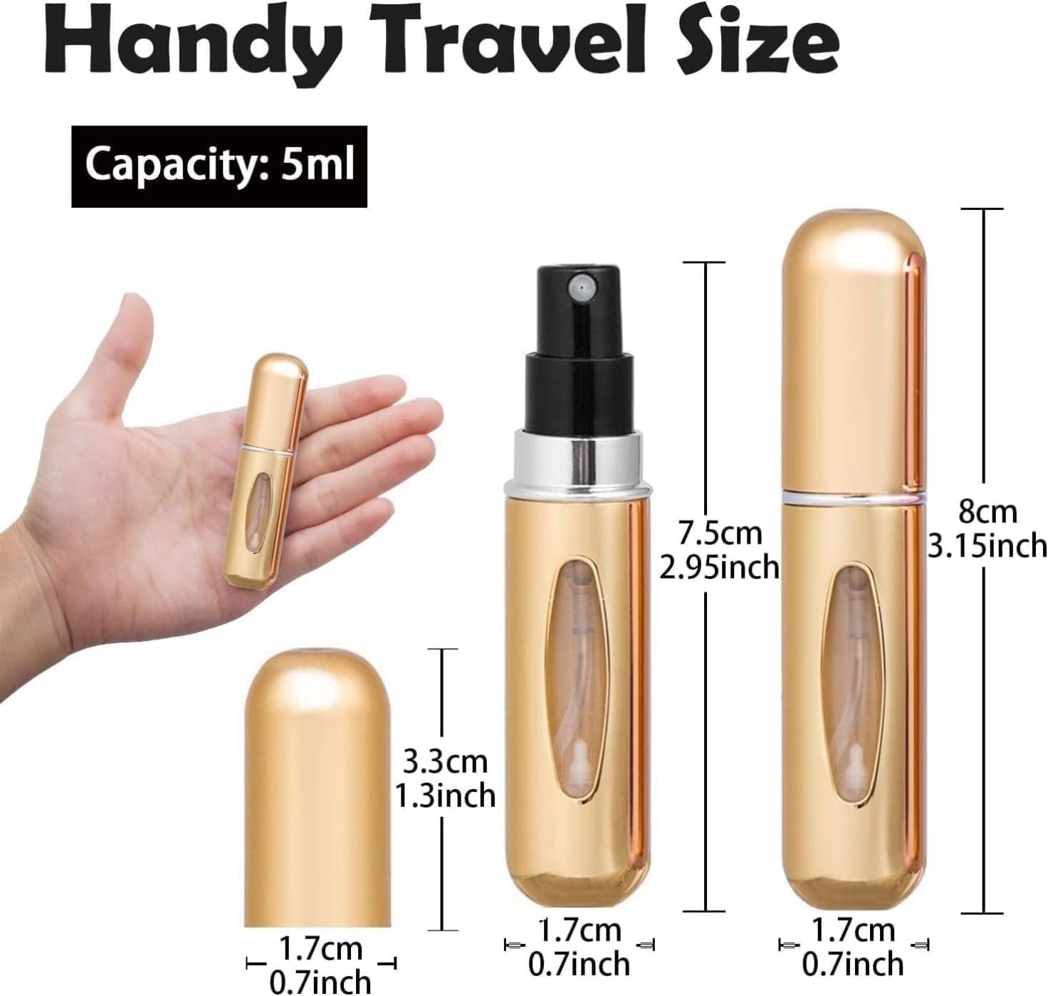 4PCS Travel Perfume Atomiser Refillable, Small Portable Empty Spray Bottle, Perfume Portable Empty Cologne Refill Pump Dispenser for Outdoor Travel Business