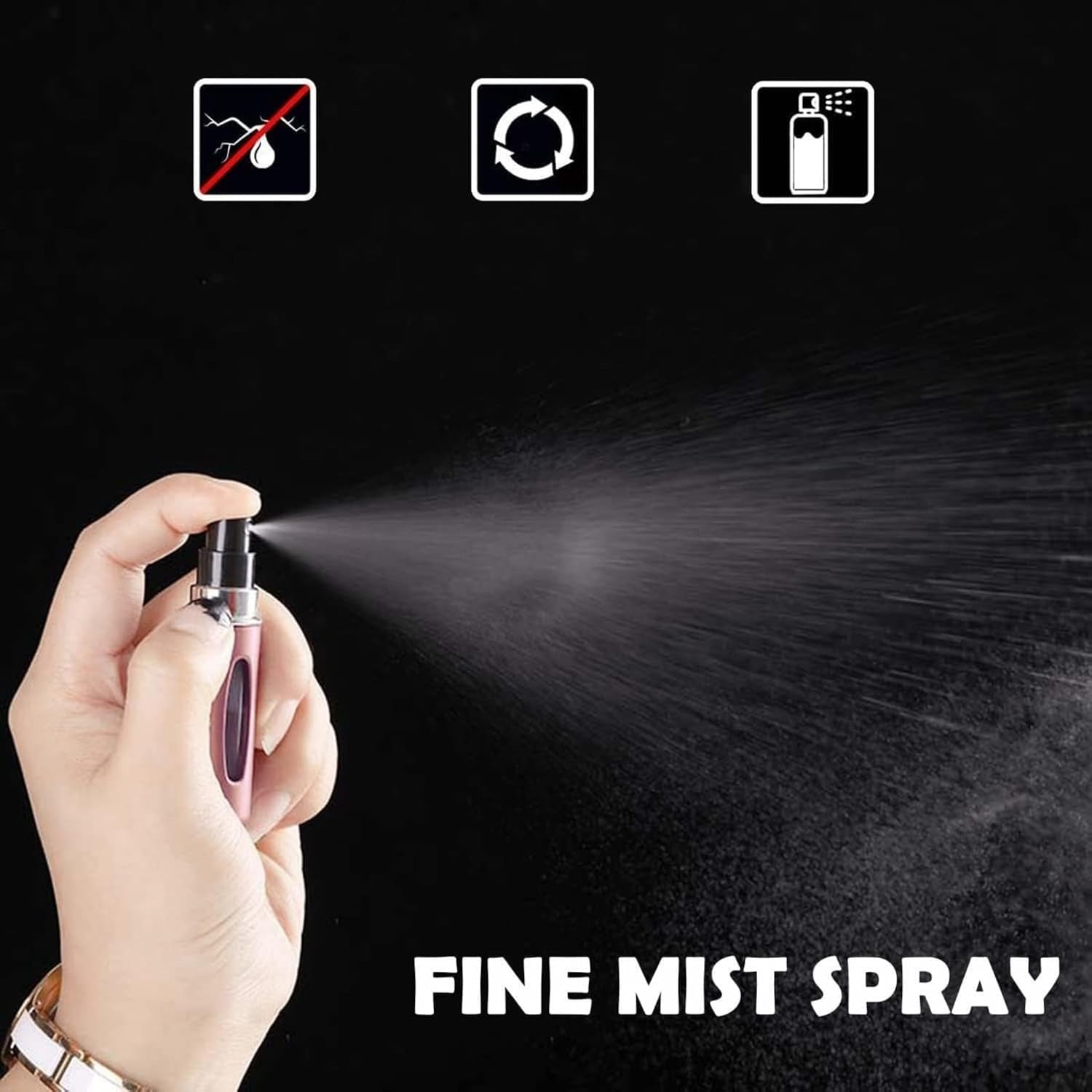 4PCS Travel Perfume Atomiser Refillable, Small Portable Empty Spray Bottle, Perfume Portable Empty Cologne Refill Pump Dispenser for Outdoor Travel Business