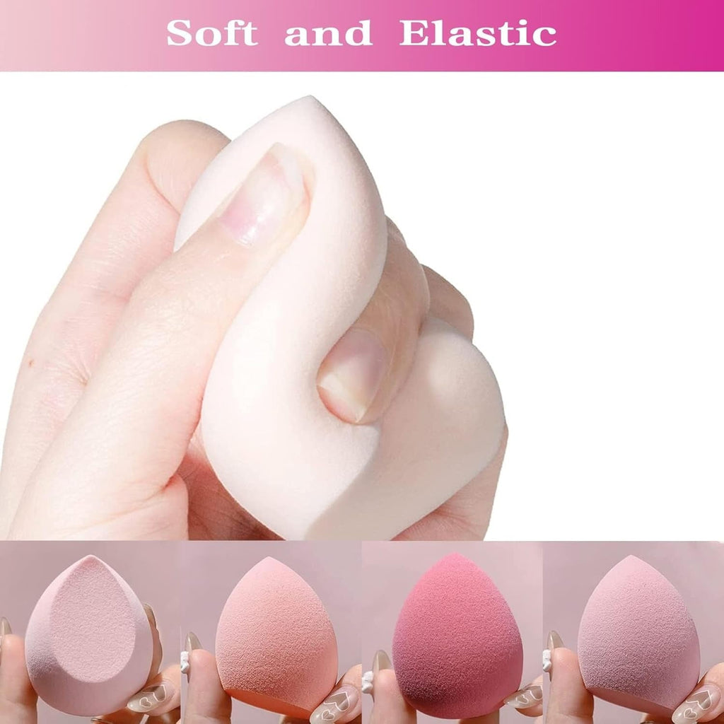 8-Pack Make up Sponge Set, Face Beauty Make Up Sponges Blender Makeup Eggs with Case Latex-Free Vegan Foundation Applicator Makeup Puff for Powder Cream