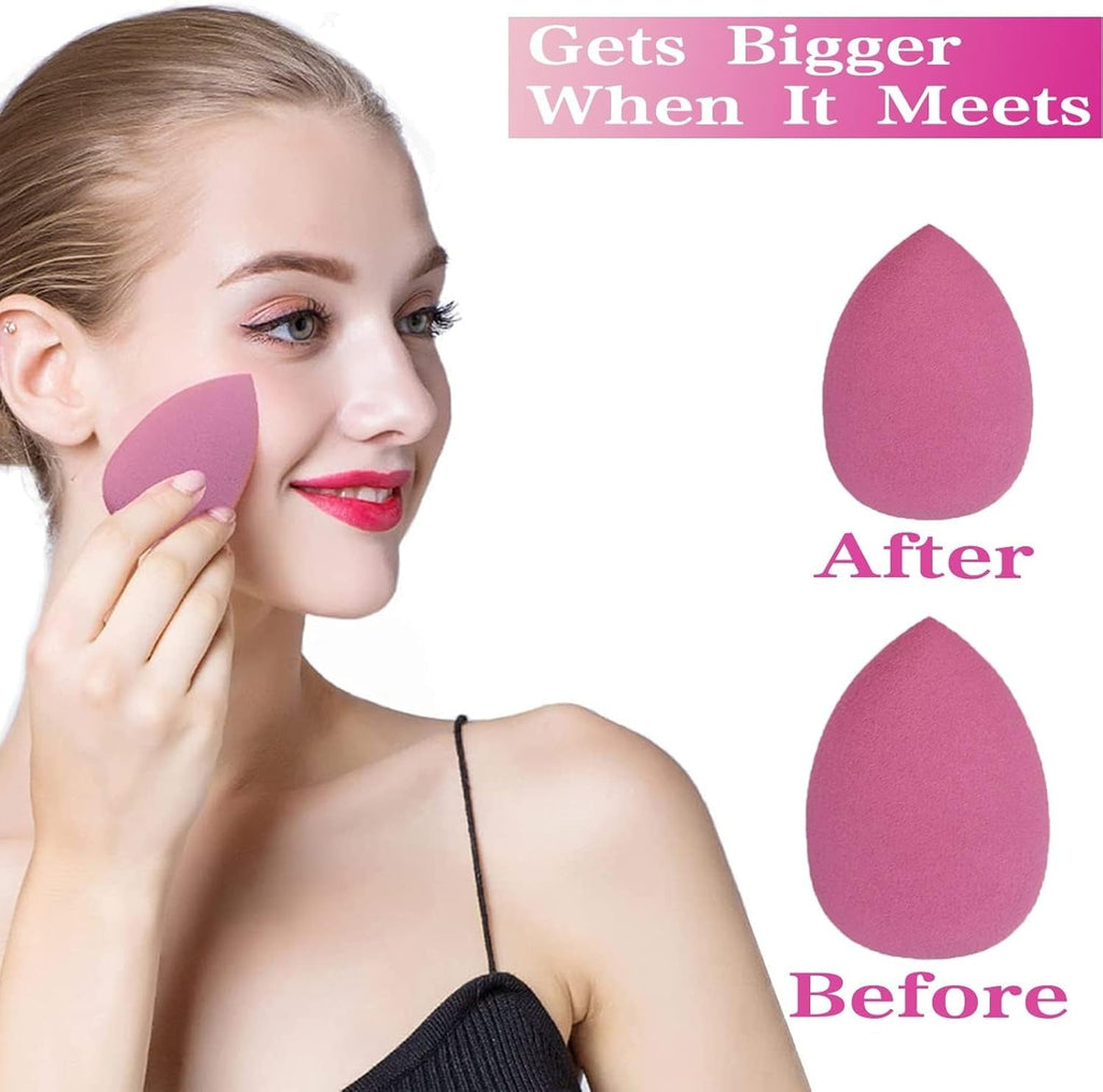 8-Pack Make up Sponge Set, Face Beauty Make Up Sponges Blender Makeup Eggs with Case Latex-Free Vegan Foundation Applicator Makeup Puff for Powder Cream