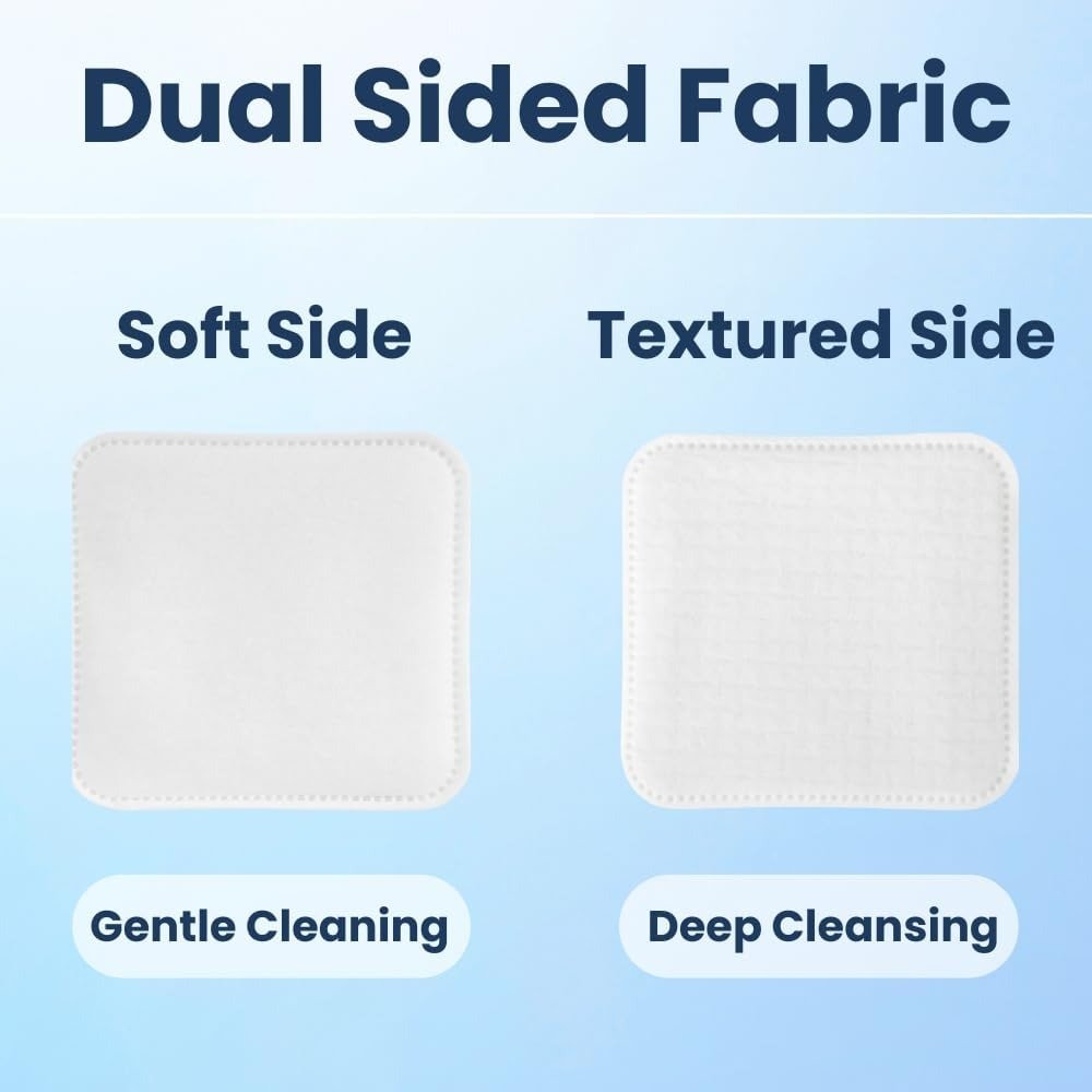 Cotton Pads Makeup for Face, 80 Large Dual Sided Makeup Remover Toner Micellar Water Pads, Lint & Tear Free, No Shedding, Triple Layers Skincare Pads, Textured & Ultra Soft Side - 1 Pack