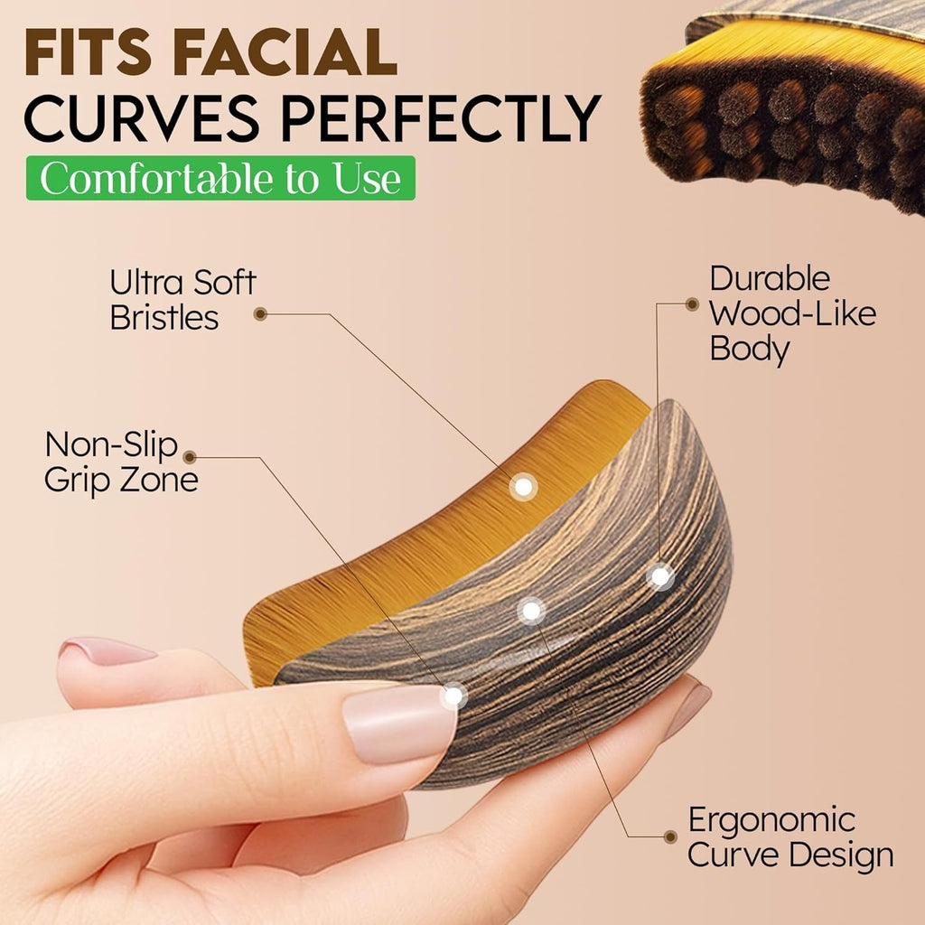 Lymphatic Contour Face Brush-Facial Dry Brush-Lymphatic Drainage Massager,Soft Dry Brushing Beauty Tool for Jawline, Chin & Facial Sculpting Designed to Fit Precisely and Relieve Fatigue
