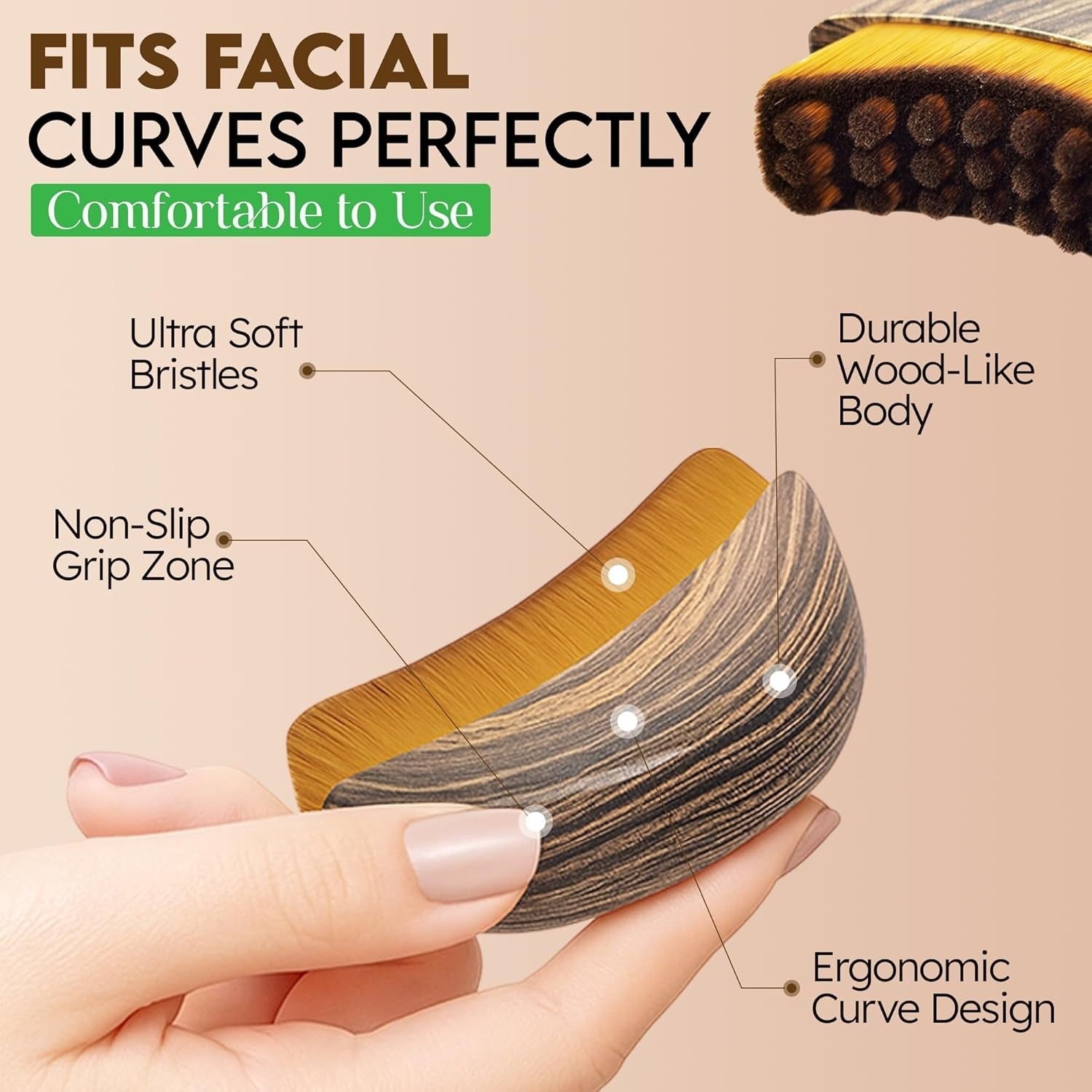 Lymphatic Contour Face Brush-Facial Dry Brush-Lymphatic Drainage Massager,Soft Dry Brushing Beauty Tool for Jawline, Chin & Facial Sculpting Designed to Fit Precisely and Relieve Fatigue