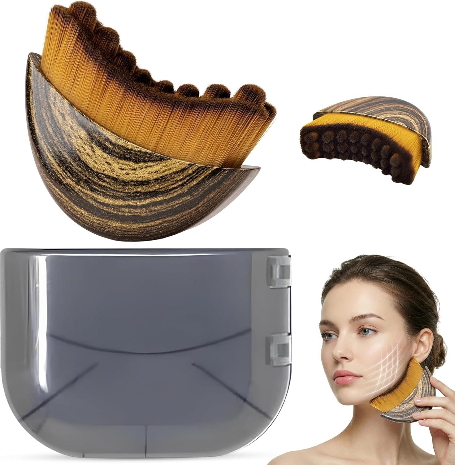 Lymphatic Contour Face Brush-Facial Dry Brush-Lymphatic Drainage Massager,Soft Dry Brushing Beauty Tool for Jawline, Chin & Facial Sculpting Designed to Fit Precisely and Relieve Fatigue