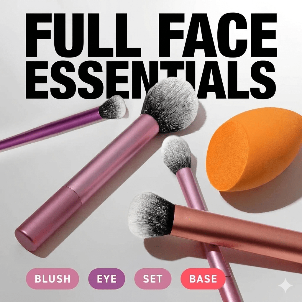 The Everyday Essentials set from gives you 5 essential tools to master any look tapered, soft and fluffy bristles. Blend powder blush evenly for a smooth, natural look