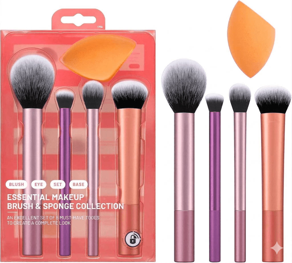 The Everyday Essentials set from gives you 5 essential tools to master any look tapered, soft and fluffy bristles. Blend powder blush evenly for a smooth, natural look