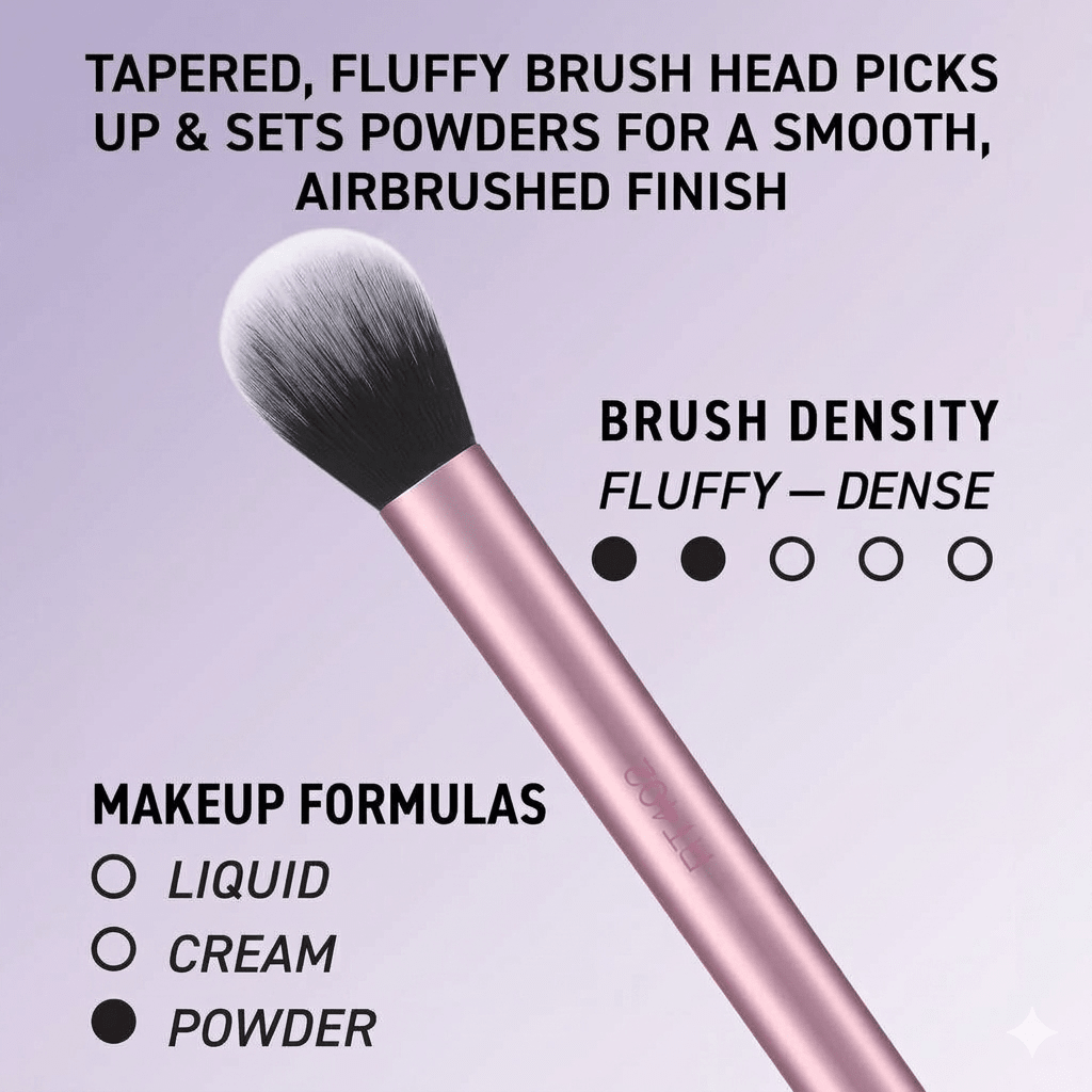 The Everyday Essentials set from gives you 5 essential tools to master any look tapered, soft and fluffy bristles. Blend powder blush evenly for a smooth, natural look